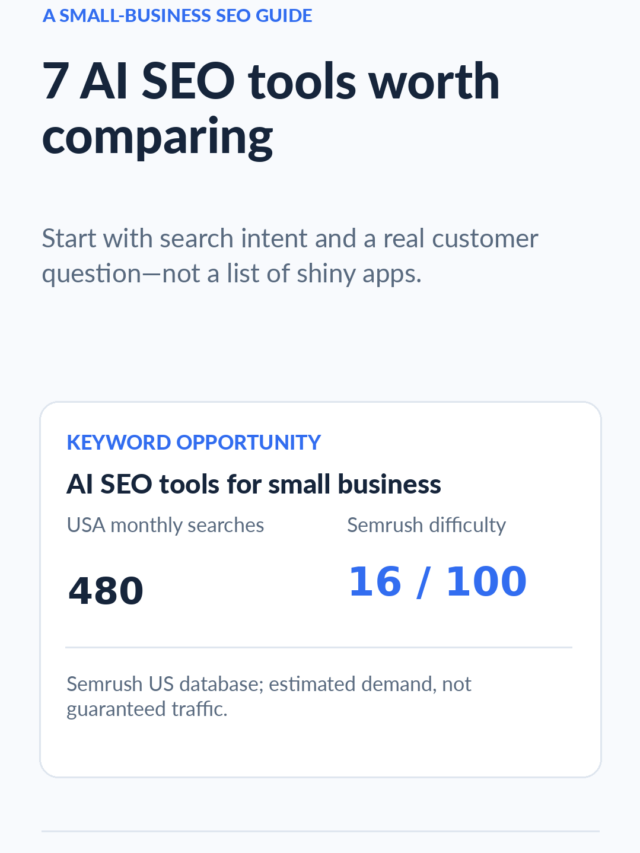 Cover: 7 AI SEO tools worth comparing — a small-business SEO guide by NoviraLane