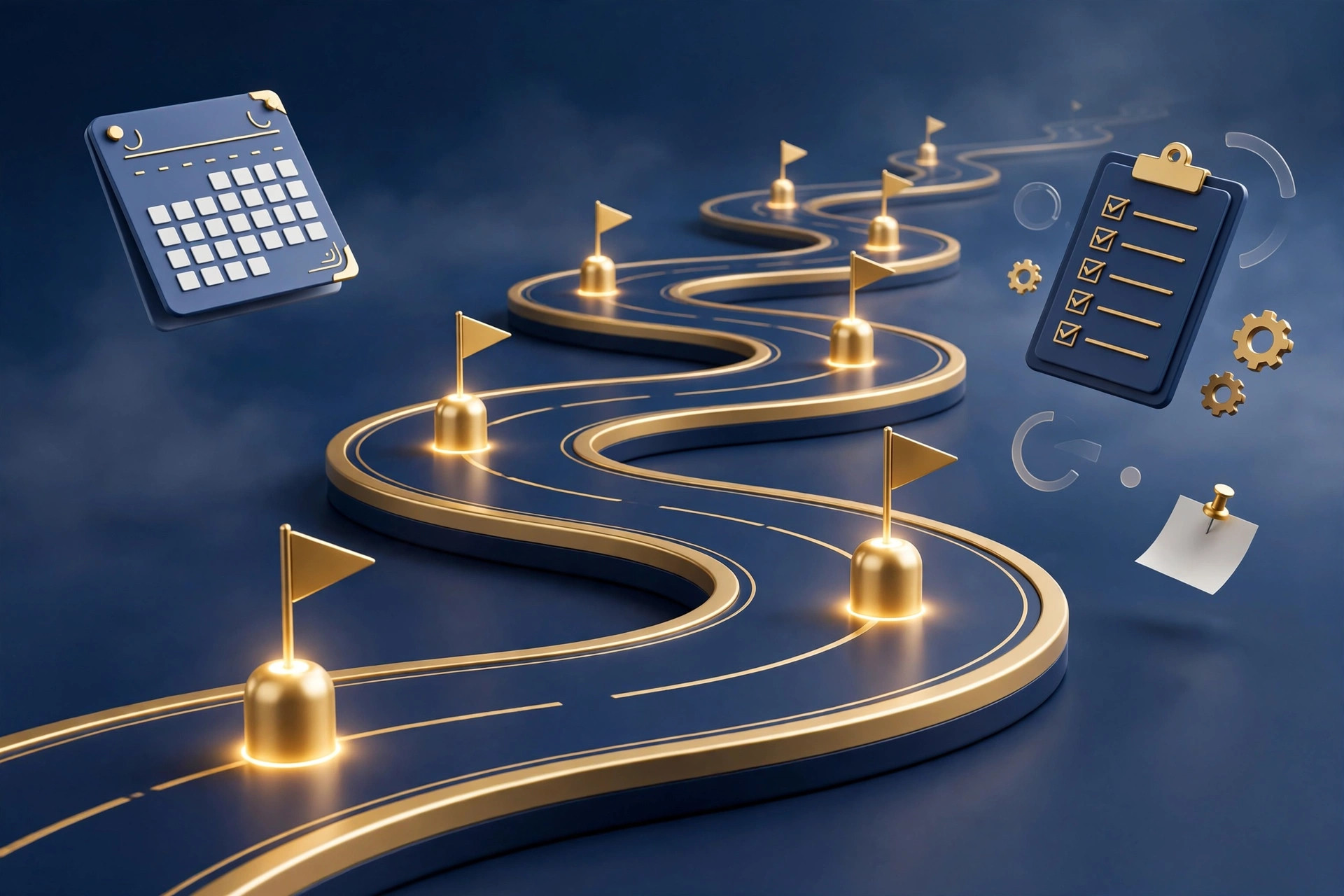 3D roadmap illustration of a 14-day plan to test a stay at home mom business idea, week by week